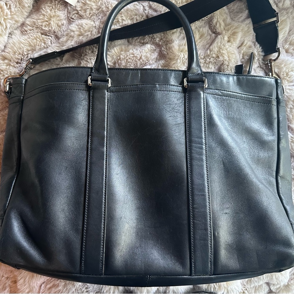 Black Leather Coach Briefcase